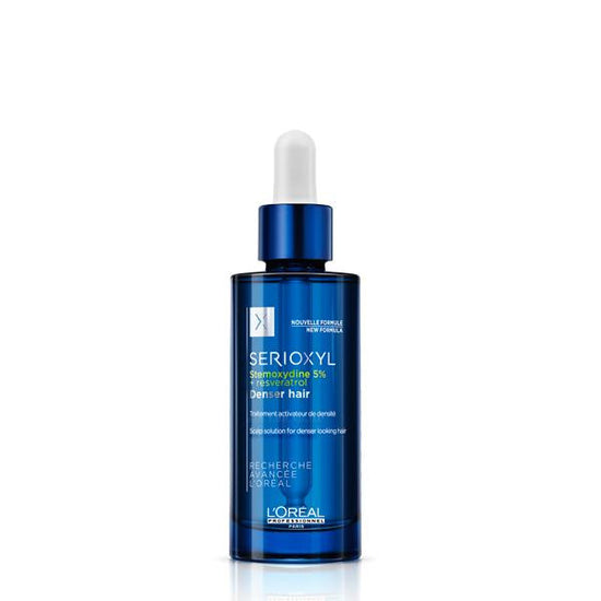 Serioxyl, solution pour des cheveux d’apparence plus dense. Stemoxydine 5% + resveratrol